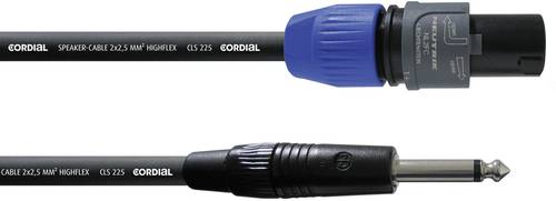 Image of Cordial Lautsprecher Kabel [1x Typ SPK-Stecker - 1x Klinkenstecker 6.35 mm] 2 x 2.5mm² 5.00m Schwar