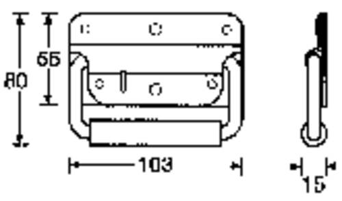 Image of 3412 Boxengriff Stahl (L x B x H) 103 x 80 x 15mm