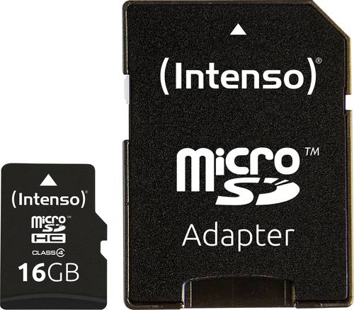 Image of Intenso 16GB Micro SDHC-Card microSDHC-Karte 16GB Class 4 inkl. SD-Adapter