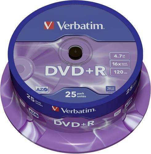 Image of DVD+R4,7 VER25 - Verbatim DVD+R 4,7GB, 25-er CakeBox