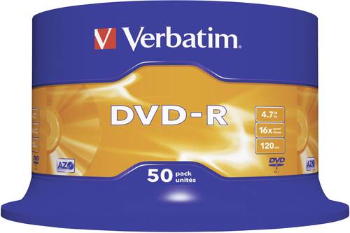 Image of 1x50 Verbatim DVD-R 4,7GB 16x Speed, matt silver