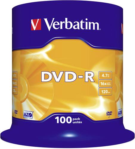 Image of VERBATIM 43549 - Verbatim DVD-R 4,7GB, matt, 100er Pack Spindel