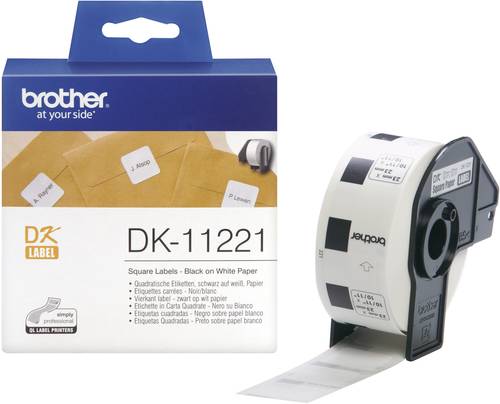 Image of Brother DK-11221 Etiketten Rolle 23 x 23mm Papier Weiß 1000 St. Permanent haftend DK11221 Universal