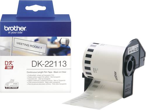 Image of Brother DK-22113 Etiketten Rolle 62mm x 15.24m Folie Transparent 1 St. Permanent haftend DK22113 Uni