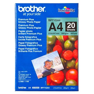Image of brother Fotopapier BP71GA4 DIN A4 glänzend 260 g/qm 20 Blatt