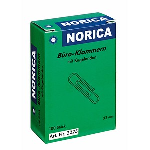 Image of 100 ALCO Büroklammern NORICA silber Metall