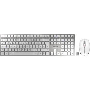 Image of CHERRY DW 9100 SLIM Tastatur-Maus-Set kabellos silber, weiß