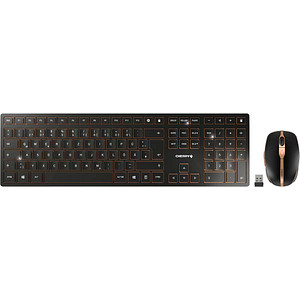 Image of CHERRY DW 9100 SLIM Tastatur-Maus-Set kabellos schwarz, bronze