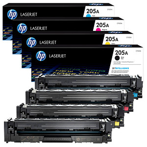 Image of HP 205A (CF530A/CF531A/CF533A/CF532A) schwarz, cyan, magenta, gelb Tonerkartuschen, 4er-Set