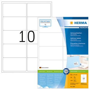 Image of 1.000 HERMA Etiketten 4268 weiß 99,1 x 57,0 mm