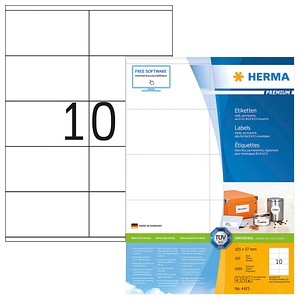 Image of 1.000 HERMA Etiketten 4425 weiß 105,0 x 57,0 mm