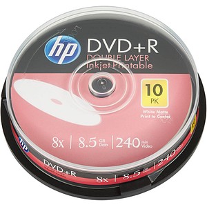 Image of 10 HP DVD+R 8,5 GB Double Layer, bedruckbar