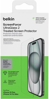 Image of Belkin Screenforce UltraGlass2 antiba.iPhone 15 Plus /14 ProMax