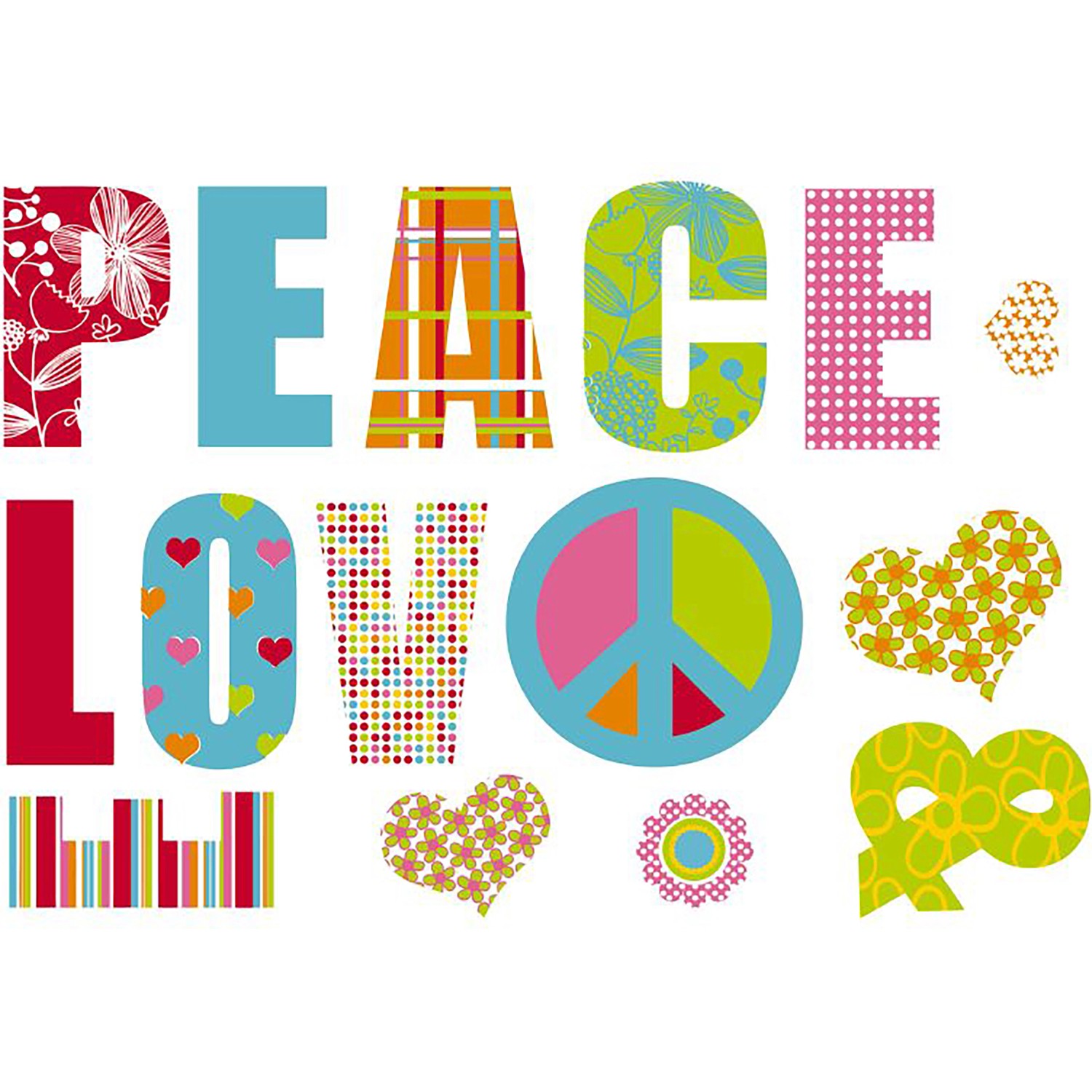 Image of Komar Deko-Sticker Love And Peace 100 cm x 70 cm