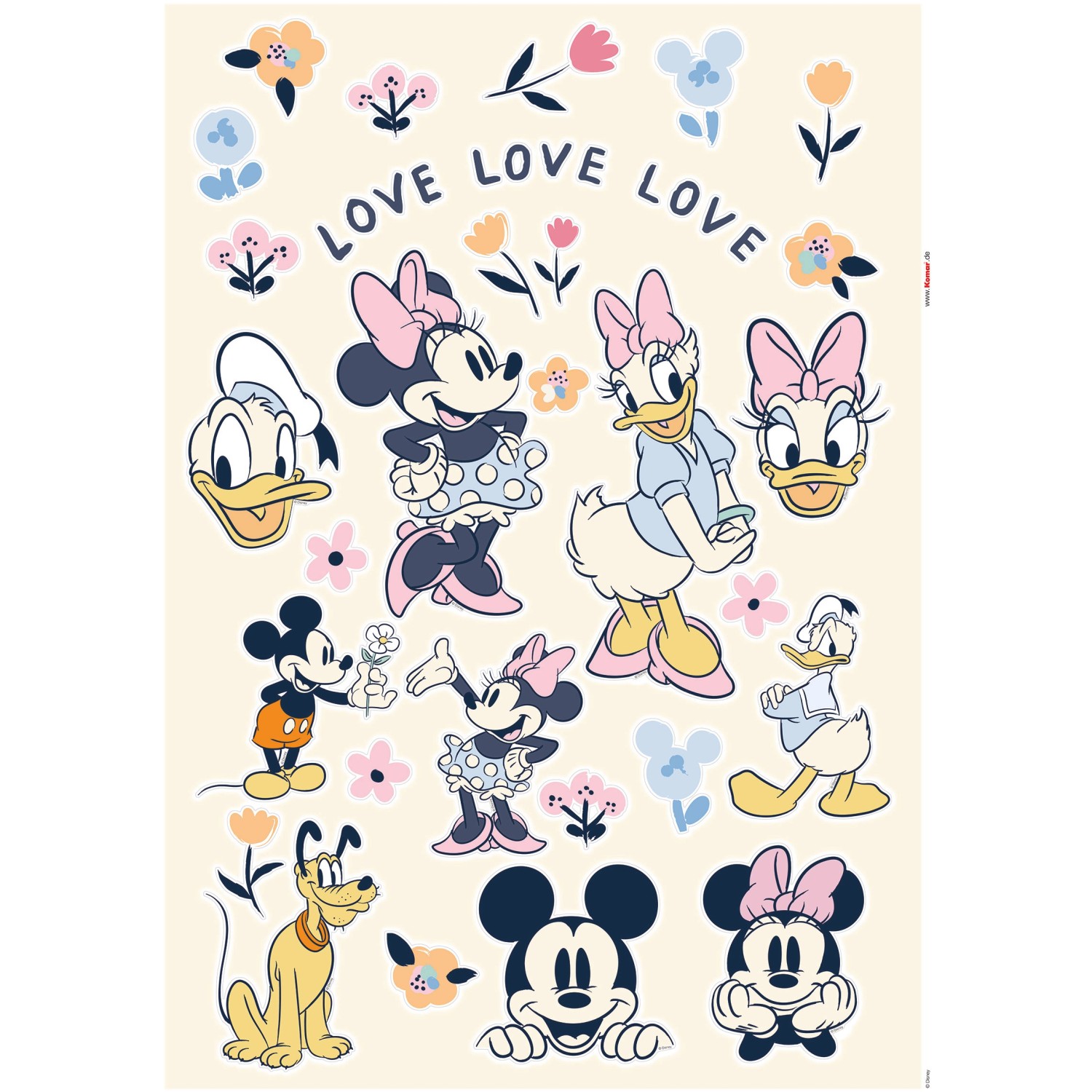 Image of Komar Deko-Sticker Love Love Love 50 x 70 cm gerollt