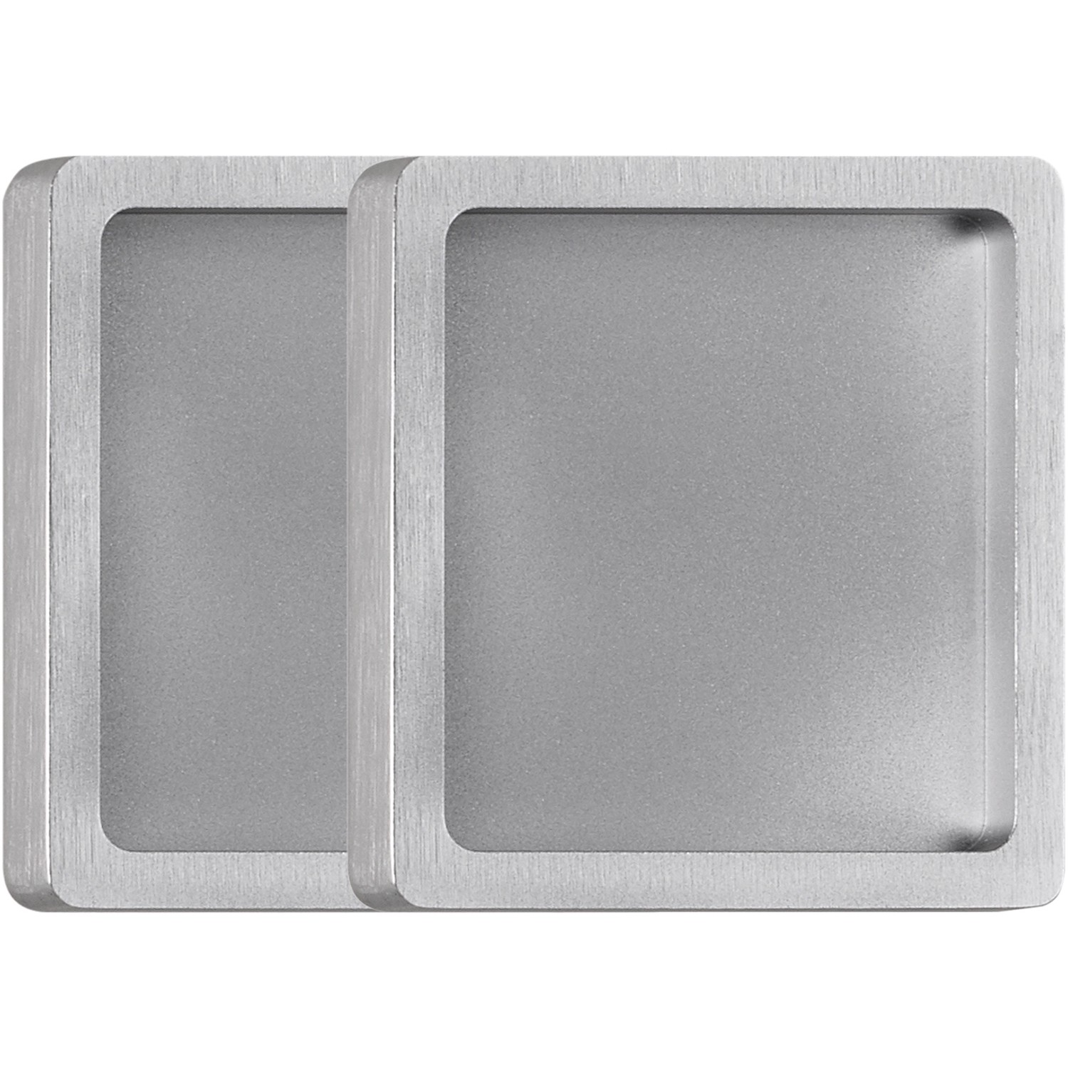 Image of Griffmuschelpaar Quadratisch Aluminium Edelstahl Optik 65 x 65 mm zum Kleben