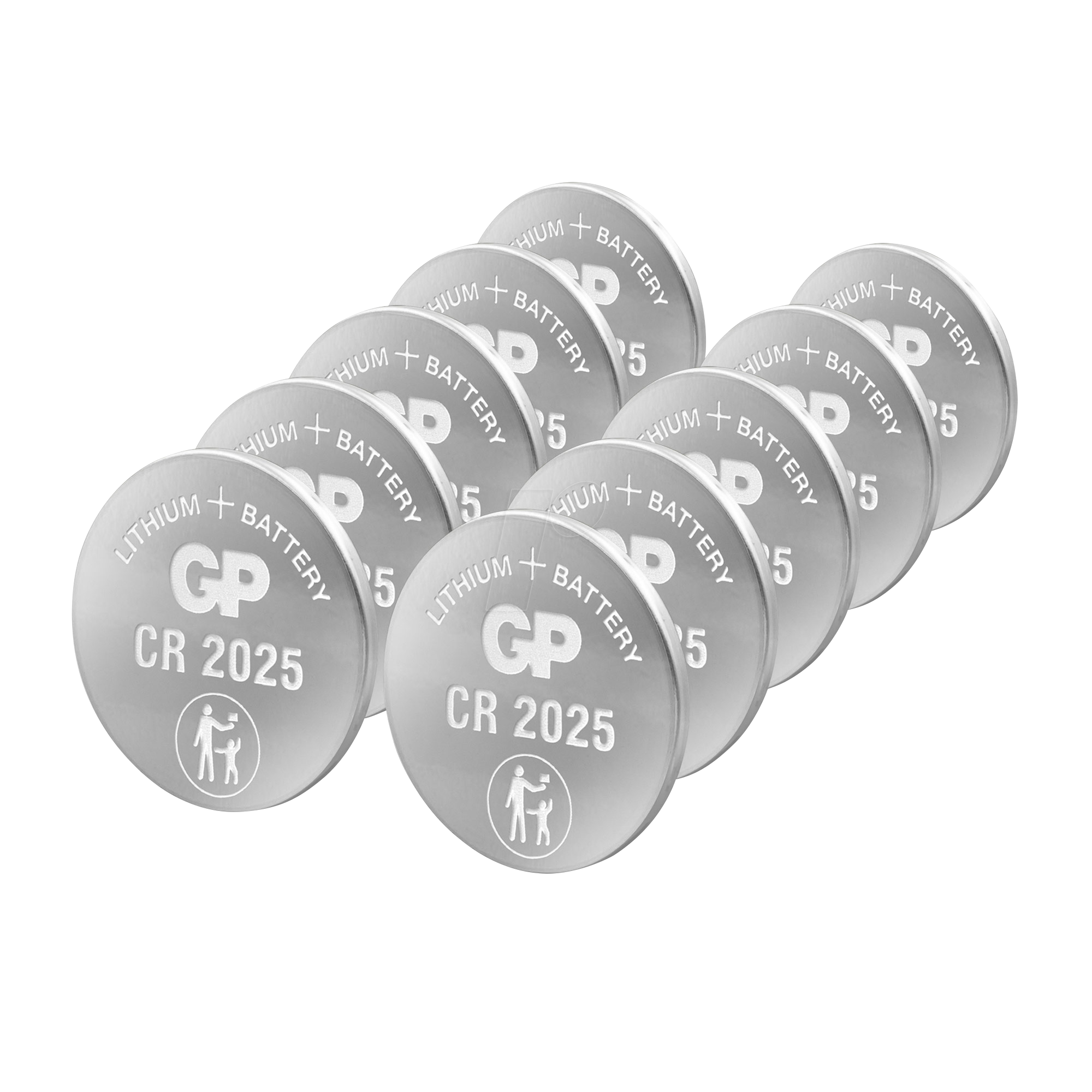 Image of 10XCR 2025 GP - Lithium-Knopfzelle, 3 V, 160 mAh, 20,0x2,5 mm, 10er-Pack