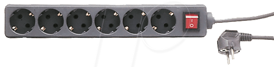 Image of 6-FACH DOSE B+S3 - Steckdosenleiste, 6-fach, 3 m, mit Schalter, schwarz