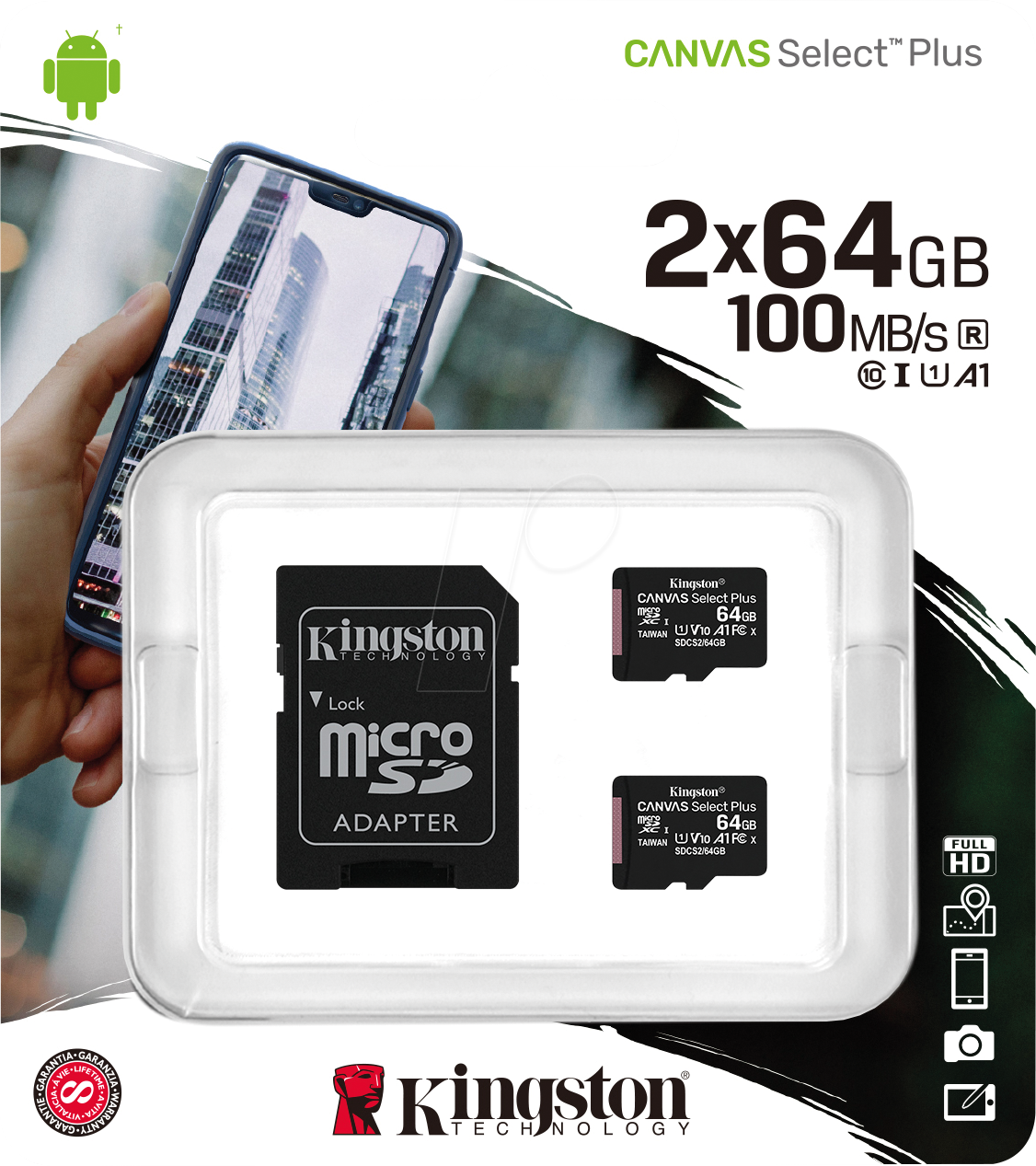 Image of SDCS2/64GB-2P1A - MicroSDXC-Speicherkarte 64GB, Canvas Select Plus, 2er-Pack