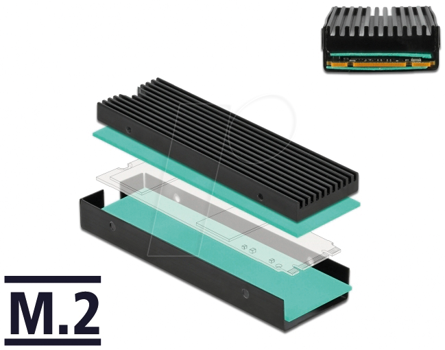 Image of DELOCK 18353 - Kühlkörper für M.2 SSD 2280 schwarz