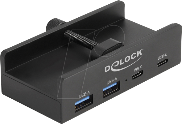 Image of DELOCK 64262 - USB 3.0 Hub, 4 Port, USB-A zu 2x C, 2x A, Befestigung