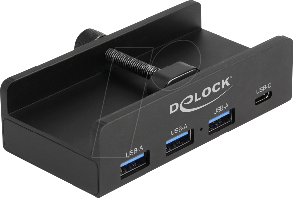 Image of DELOCK 64284 - USB 3.0 Hub, 4 Port, USB-A zu 1x C, 3x A, Befestigung