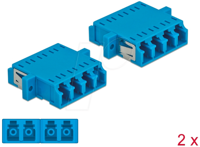 Image of DELOCK 86538 - LWL Kupplung LC Quad/LC Quad, 2 Stück