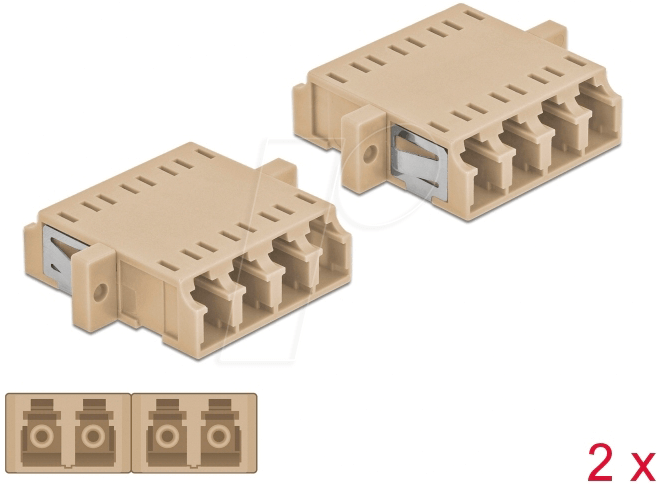 Image of DELOCK 86540 - LWL Kupplung LC Quad/LC Quad, 2 Stück