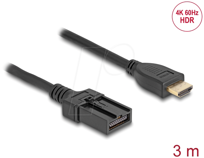 Image of DELOCK 87906 - HDMI Automotive Kabel, HDMI-A Stecker > HDMI-E Stecker, 3 m, 4K