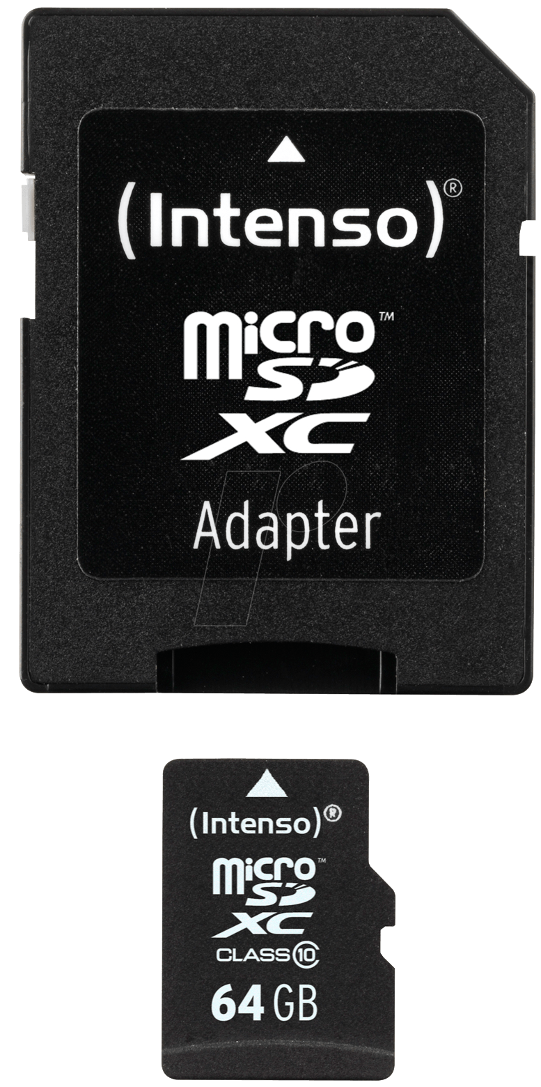 Image of INTENSO 3413490 - MicroSDXC-Speicherkarte 64GB, Intenso Class 10