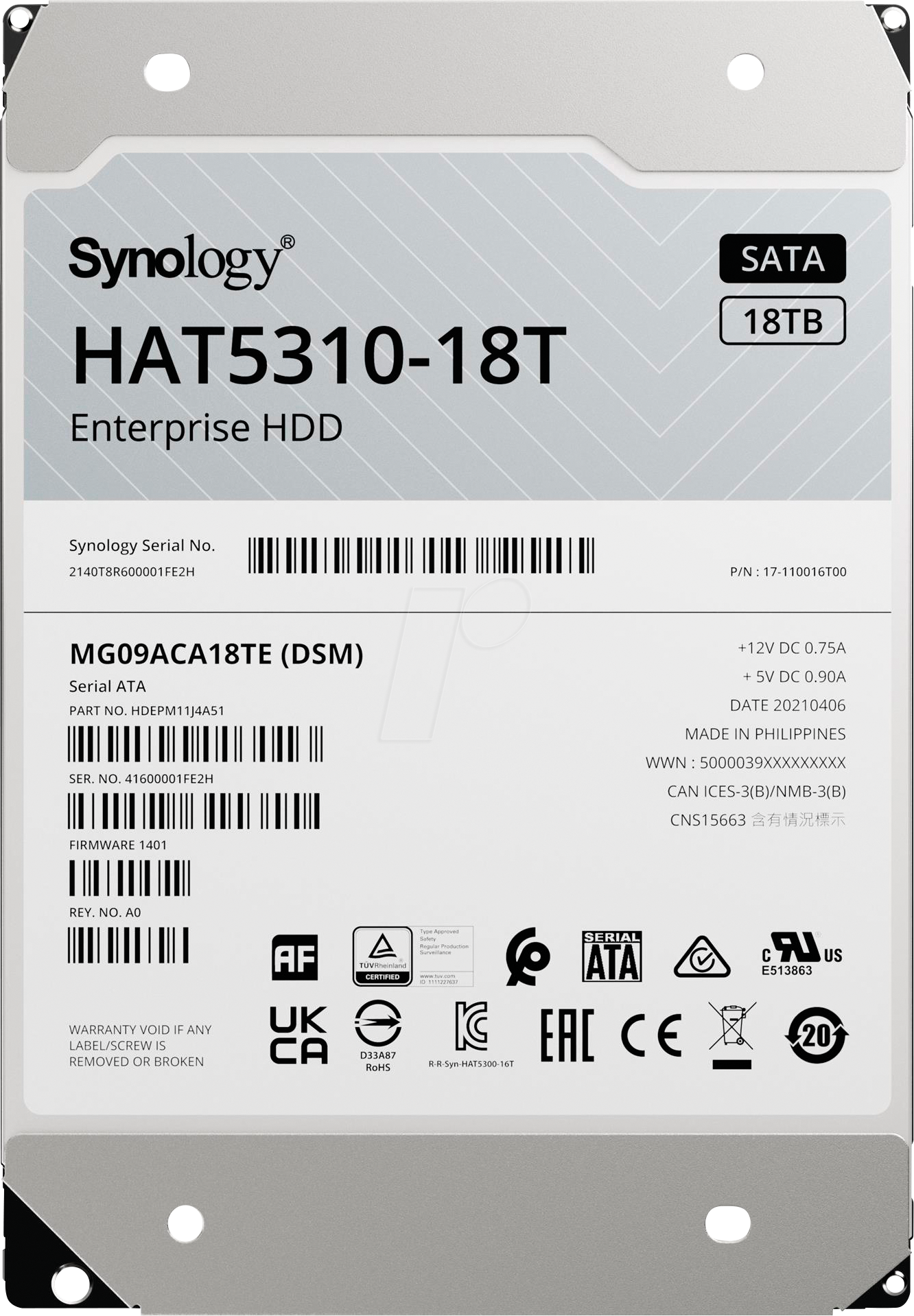 Image of SYNOLOGY HAT-18T - NAS SAS, Festplatte, 18 TB