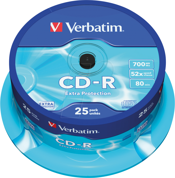 Image of VERBATIM 43432 - CD-R, Extra Protection, 700 MB, 52x, 25er Pack Spindel