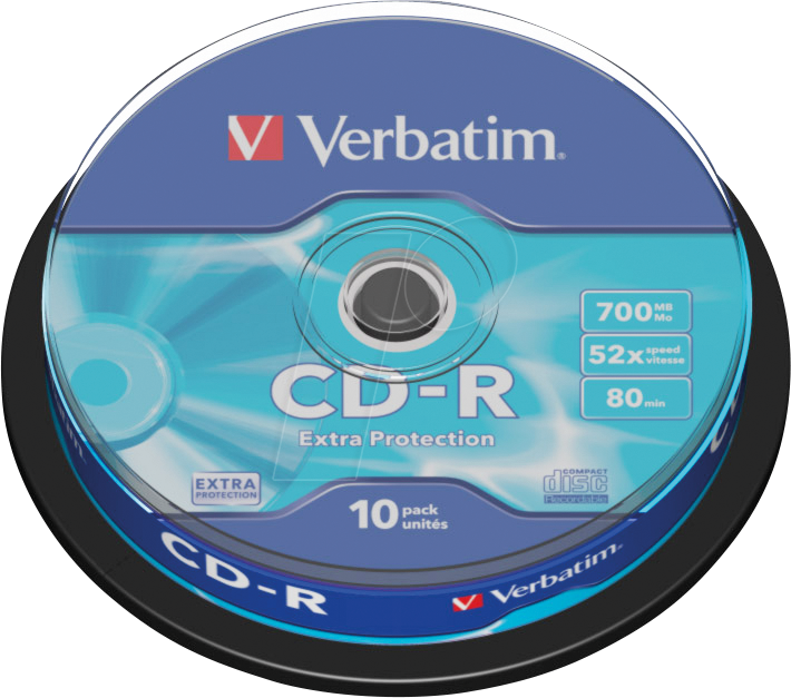 Image of VERBATIM 43437 - CD-R, Extra Protection, 700 MB, 52x, 10er Pack Spindel