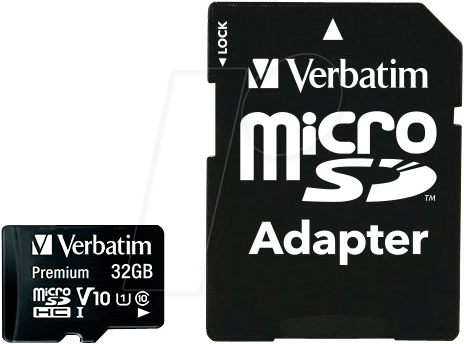Image of 32 GB microSDHC Speicherkarte mit SD Karten-Adapter, Class10