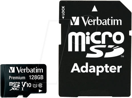 Image of 128 GB microSDXC Speicherkarte mit SD Karten-Adapter, Class10