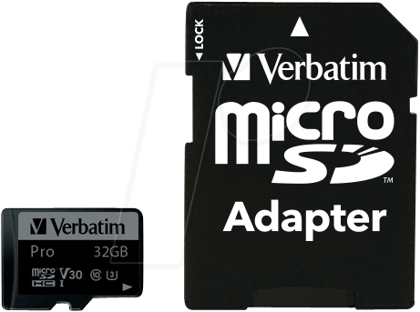 Image of 32 GB microSDHC Speicherkarte mit SD Karten-Adapter, U3, UHS-I
