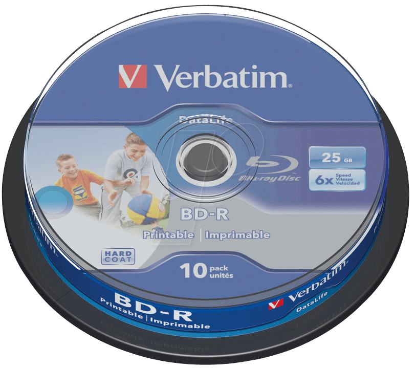 Image of VERBATIM 43804 - BD-R, 25GB, bedruckbar, 10er Spindel