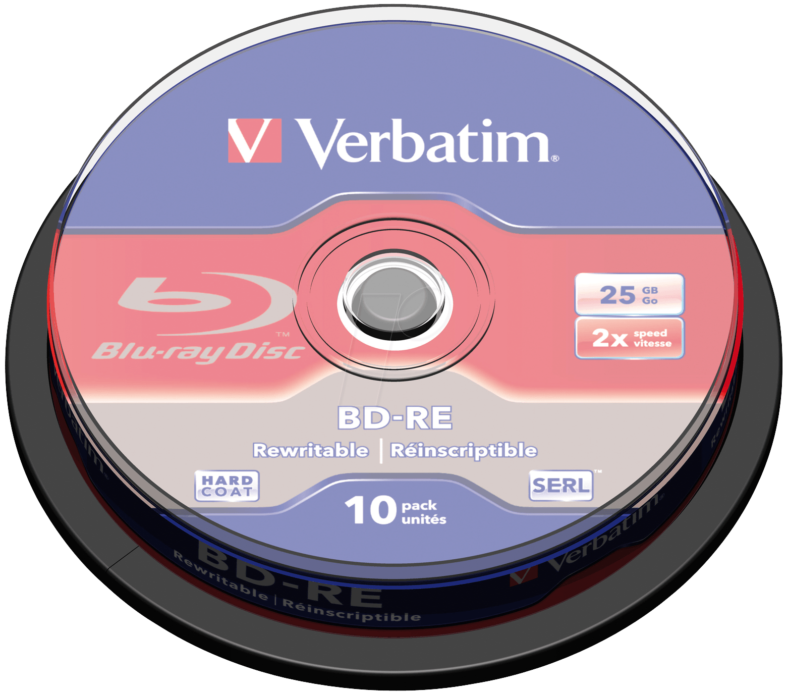 Image of 1x10 Verbatim BD-RE Blu-Ray 25GB 2x Speed, Cakebox