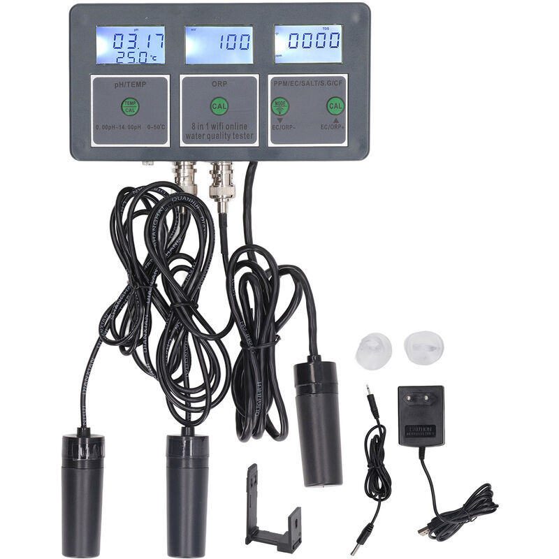 Image of Eosnow - Multi-Parameter-Wasserqualittstester s.g ph ec salt orp tds cf temp 8 in 1 wiederaufladbare Online-berwachung für Aquarium EU-Stecker 230 v