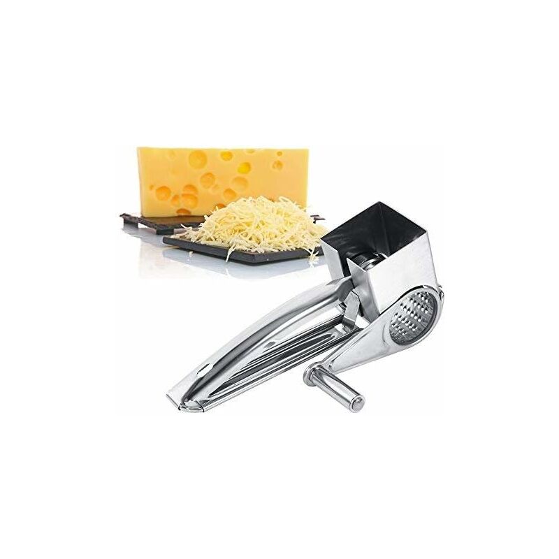 Image of Multifunktionales Rayador de Queso Manual, Rallador Acero Inoxidable, Mano Rotary Cheese Chocolate Acero Tambor Slice Shred Tool Herramienta de