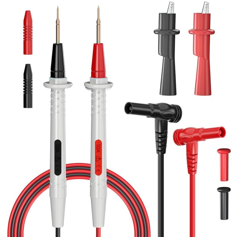 Image of Dolaso - Multimeter-Messleitungssatz, Bananenstecker mit Schnapp-Krokodilklemmen, präzise, scharfe Sonden, digitale elektrische Prüfspitzen, 1000 v,