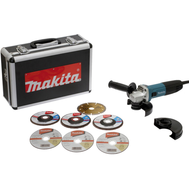 Image of Makita - 125 mm 720W Schleifmaschine + 7 Scheiben, Koffer - GA5030RSP6