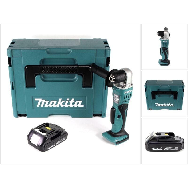 Image of Makita DDA 351 Y1J Akku Winkelbohrmaschine 18V 13,5Nm + 1x Akku 1,5Ah + Makpac - ohne Ladegerät