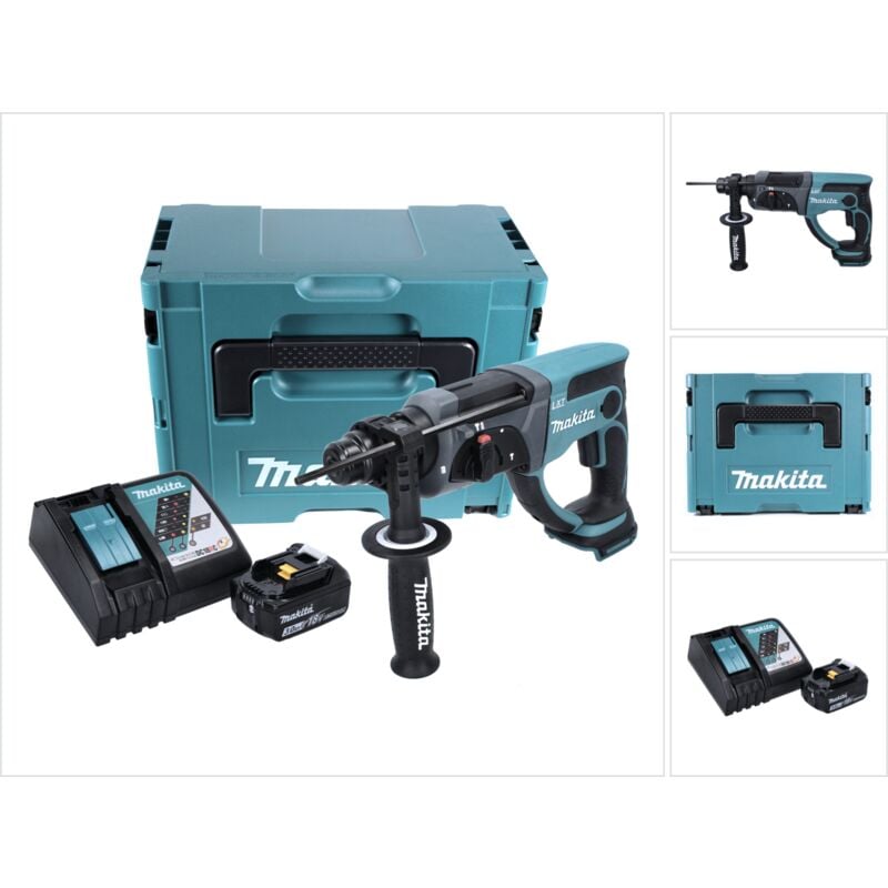 Image of Makita - bhr 202 Akku Kombihammer 18V 2,0J sds Plus in Koffer - 3Ah Akku, Ladegerät