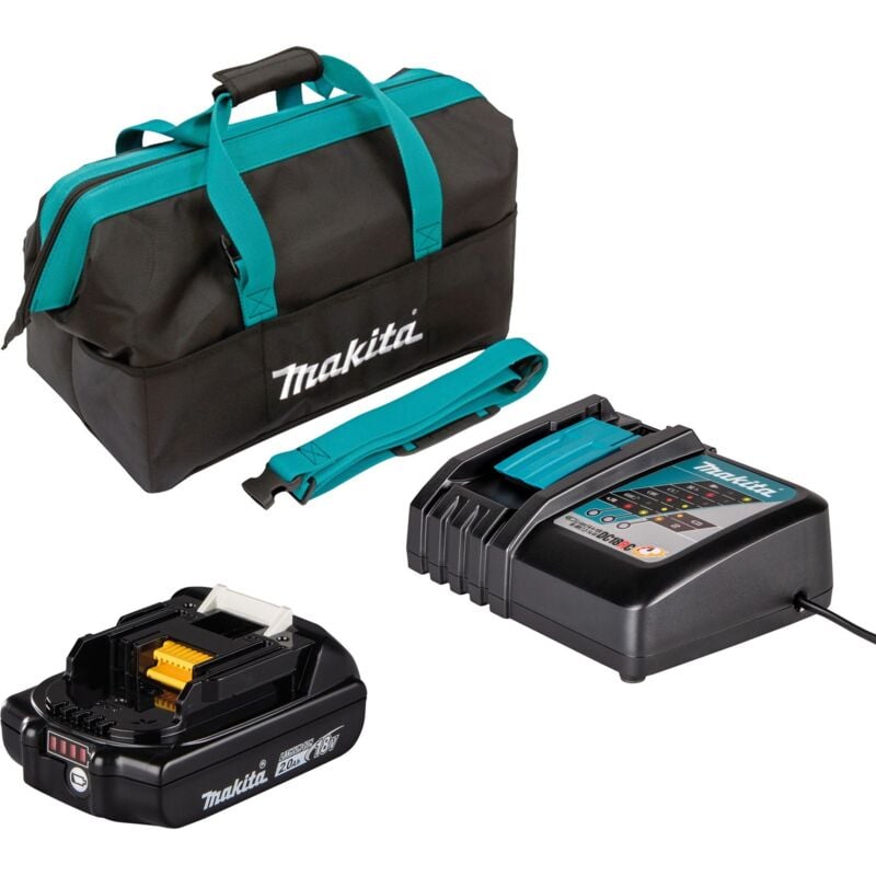 Image of Makita BL1820B Akku Li-Ion 2,0 Ah 18 Volt + DC18RC Schnellladegerät 18 Volt in Tasche