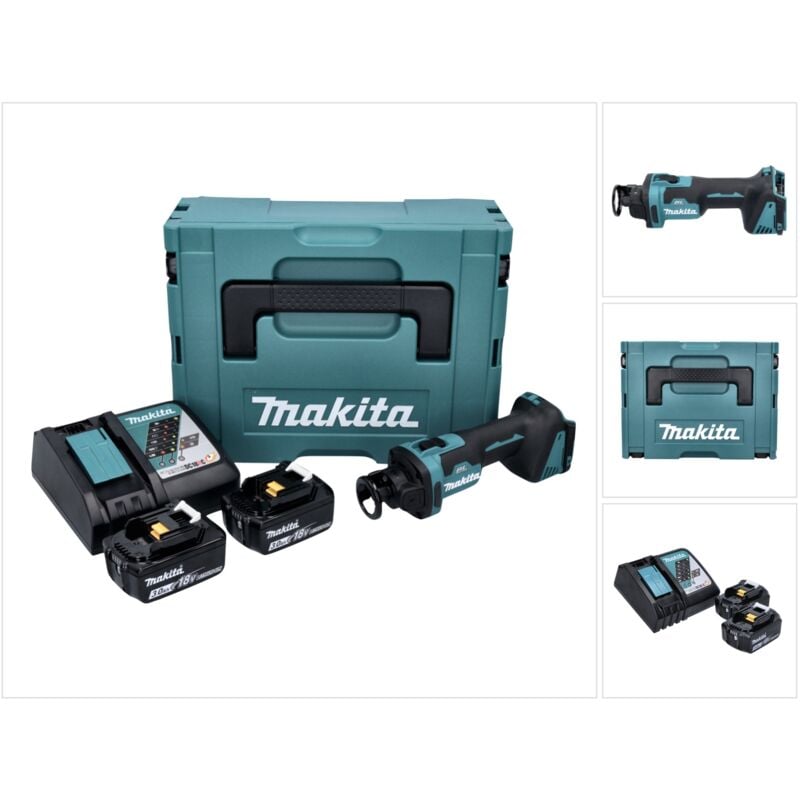 Image of Makita - dco 181 rfj Akku Rotationsschneider 18 v 32000 U/min Brushless + 2x Akku 3.0 Ah + Ladegerät + Makpac