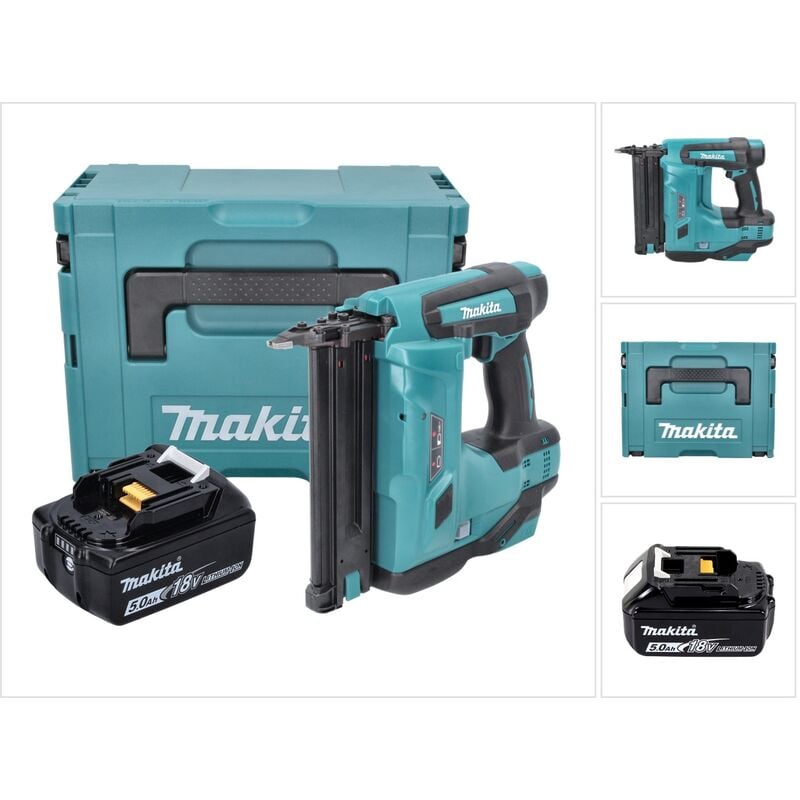 Image of Makita - dbn 500 T1J Akku Stauchkopfnagler 18 v 15-50 mm + 1x Akku 5,0 Ah + Makpac - ohne Ladegerät