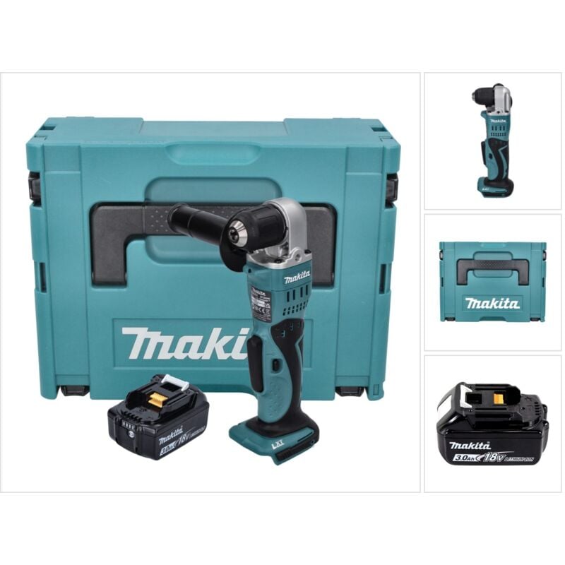 Image of Makita - dda 351 F1J Akku Winkelbohrmaschine 18 v 13,5 Nm + 1x Akku 3,0 Ah + Makpac - ohne Ladegerät