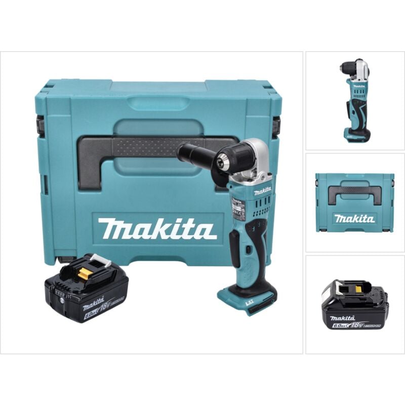 Image of Makita - dda 351 G1J Akku Winkelbohrmaschine 18 v 13,5 Nm + 1x Akku 6,0 Ah + Makpac - ohne Ladegerät