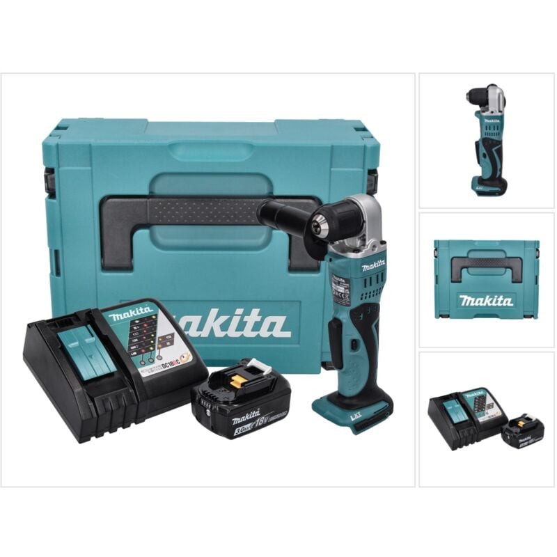 Image of Makita - dda 351 RF1J Akku Winkelbohrmaschine 18 v 13,5 Nm + 1x Akku 3,0 Ah + Ladegerät + Makpac